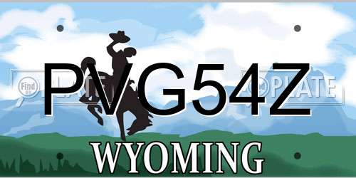 PVG54Z Wyoming License Plate