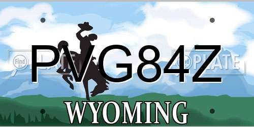 PVG84Z Wyoming License Plate