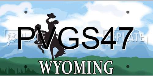 PVGS47 Wyoming License Plate