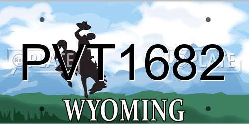 PVT1682 Wyoming License Plate