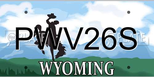 PWV26S Wyoming License Plate