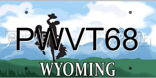PWVT68 Wyoming License Plate