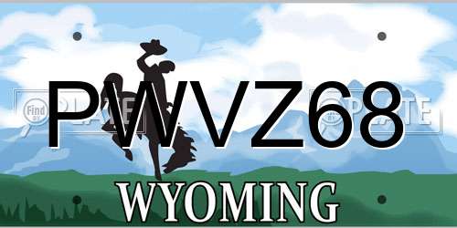 PWVZ68 Wyoming License Plate