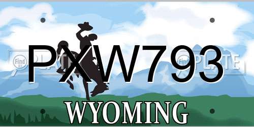 PXW793 Wyoming License Plate
