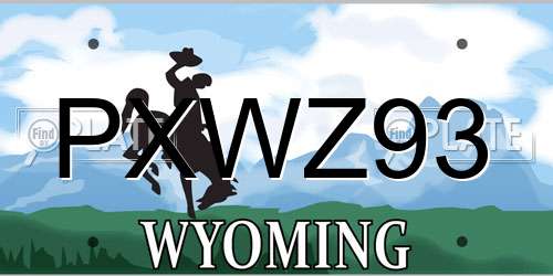 PXWZ93 Wyoming License Plate