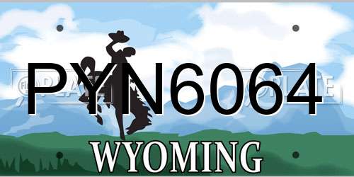 PYN6064 Wyoming License Plate