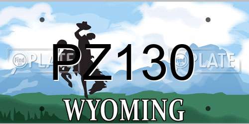 PZ130 Wyoming License Plate