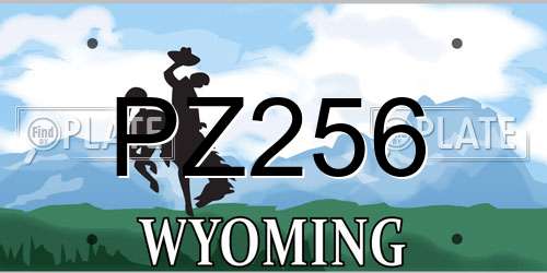 PZ256 Wyoming License Plate