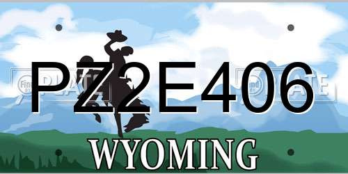 PZ2E406 Wyoming License Plate