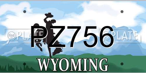 PZ756 Wyoming License Plate