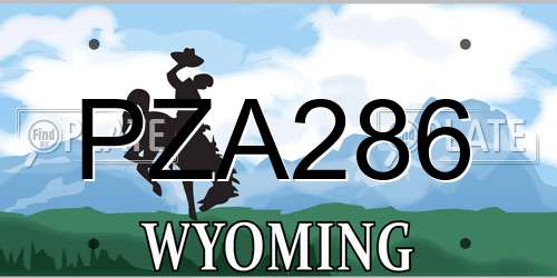 PZA286 Wyoming License Plate
