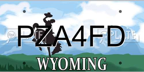 PZA4FD Wyoming License Plate