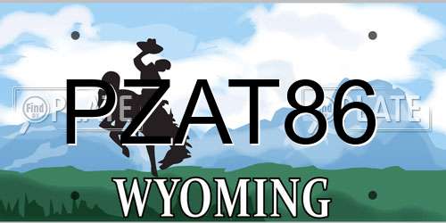 PZAT86 Wyoming License Plate