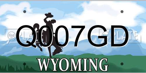 Q007GD Wyoming License Plate