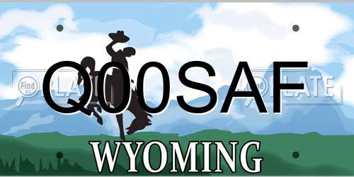 Q00SAF Wyoming License Plate
