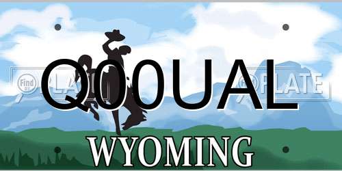 Q00UAL Wyoming License Plate