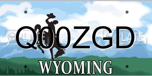 Q00ZGD Wyoming License Plate