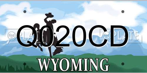 Q020CD Wyoming License Plate