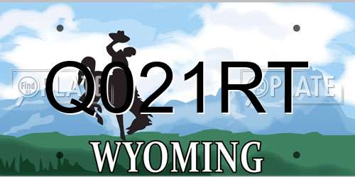 Q021RT Wyoming License Plate