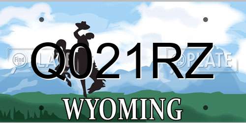 Q021RZ Wyoming License Plate