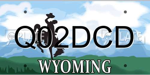 Q02DCD Wyoming License Plate