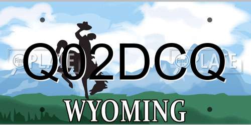 Q02DCQ Wyoming License Plate