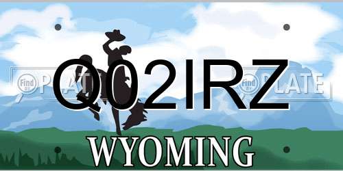 Q02IRZ Wyoming License Plate