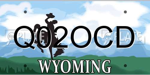Q02OCD Wyoming License Plate