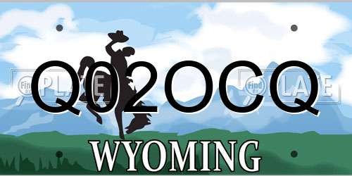 Q02OCQ Wyoming License Plate