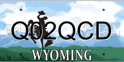 Q02QCD Wyoming License Plate