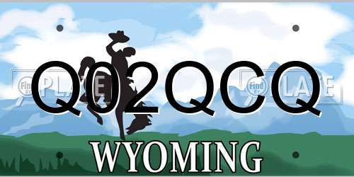 Q02QCQ Wyoming License Plate