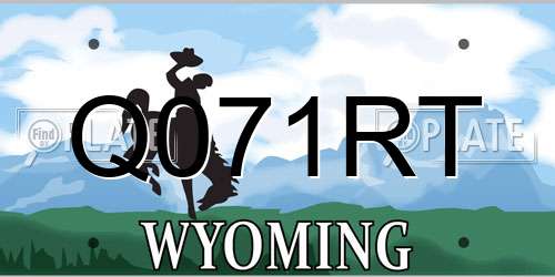 Q071RT Wyoming License Plate