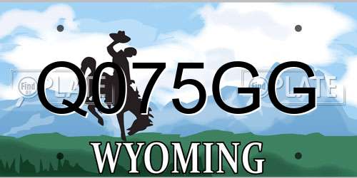 Q075GG Wyoming License Plate