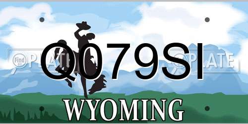 Q079SI Wyoming License Plate