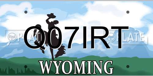 Q07IRT Wyoming License Plate