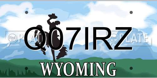 Q07IRZ Wyoming License Plate