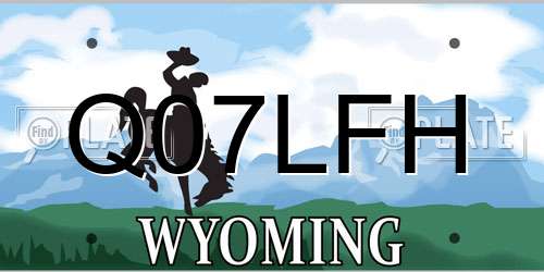 Q07LFH Wyoming License Plate