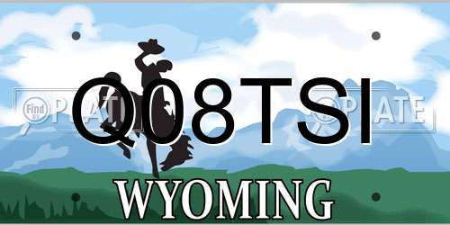 Q08TSI Wyoming License Plate