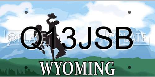 Q13JSB Wyoming License Plate