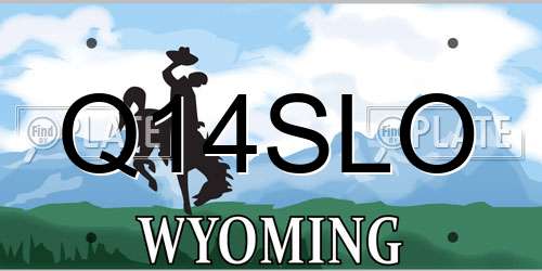 Q14SLO Wyoming License Plate