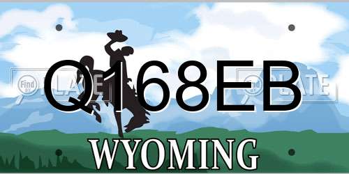 Q168EB Wyoming License Plate