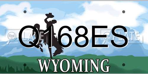 Q168ES Wyoming License Plate