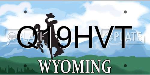 Q19HVT Wyoming License Plate