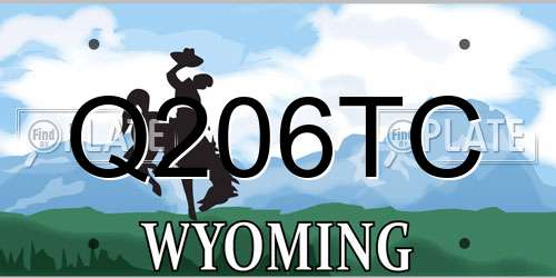 Q206TC Wyoming License Plate
