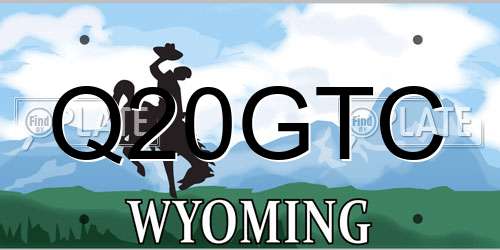 Q20GTC Wyoming License Plate