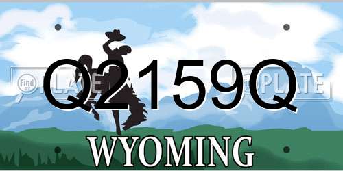 Q2159Q Wyoming License Plate