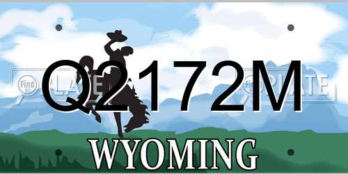 Q2172M Wyoming License Plate