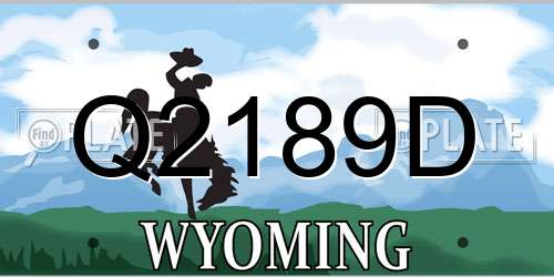 Q2189D Wyoming License Plate