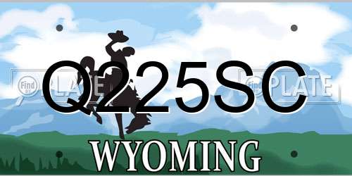 Q225SC Wyoming License Plate