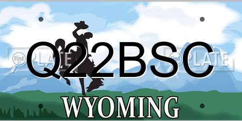 Q22BSC Wyoming License Plate
